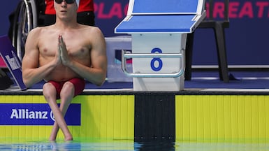 Zeyad Kahil of Egypt ahead of the men's 100m breaststroke SB4 final at the Manchester 2023 Para Swimming World Championships last year. Getty