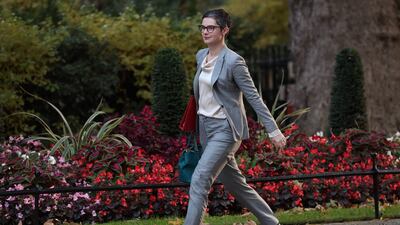 Britain's Work and Pensions Secretary Chloe Smith arrives for the weekly Cabinet meeting at 10, Downing Street. AFP