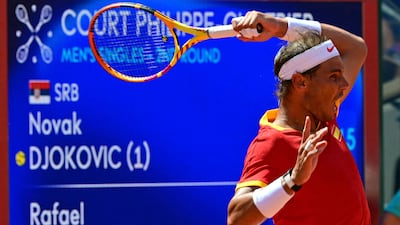 Spain's Rafael Nadal plays a shot during the 60th match of his career against Novak Djokovic. AFP