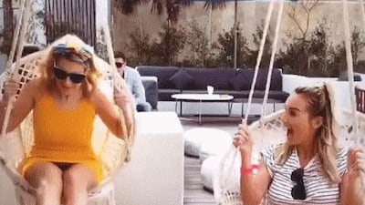 Former Dubai-resident and 'Love Island' star, Laura Anderson, was back in the UAE on January 30. Anderson Instagrammed herself at Mr Miyagis, Cove Beach and chilling out "at home" in Damac Hills. Instagram / Laura AndersonLF00 Celebs in UAE