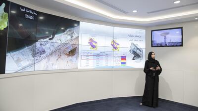 A member of the Mohammed bin Rashid Space Centre makes a presentation. Mohamed Al Hammadi / Crown Prince Court - Abu Dhabi