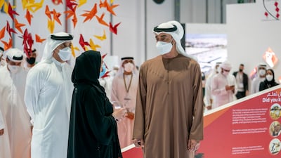 Sheikh Mohamed bin Zayed, Crown Prince of Abu Dhabi and Deputy Supreme Commander of the UAE Armed Forces, at Adihex. He said he was pleased to meet the participants.
