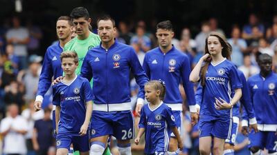 Chelsea captain John Terry leads his team on to the pitch before the game. Eddie Keogh / Reuters