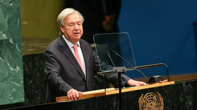 United Nations Secretary-General Antonio Guterres addresses the 81st United Nations General Assembly at UN headquarters in New York City, US, September 22, 2026. REUTERS / Shannon Stapleton