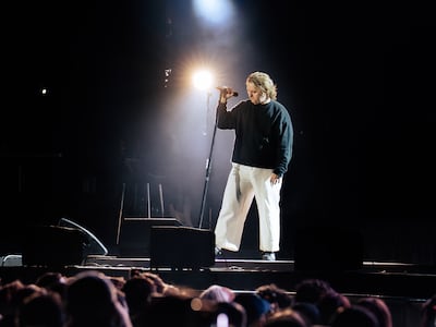 Lewis Capaldi on stage at Saadiyat Nights in Abu Dhabi. Photo: Saadiyat Nights