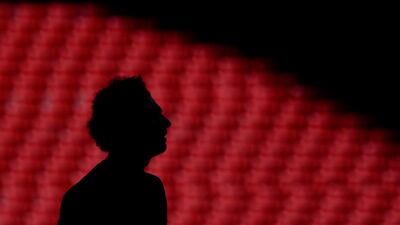 General view of the silhouette of Salah at the Wanda Metroploitano Stadium. Reuters