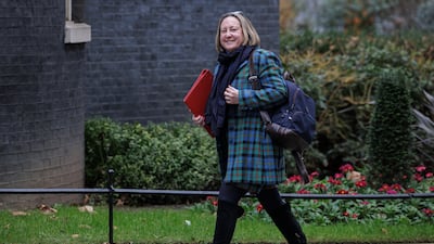 LONDON, ENGLAND - FEBRUARY 08: Secretary of State for International Trade Anne-Marie Trevelyan arrives at Downing Street on February 08, 2022 in London, England. (Photo by Rob Pinney / Getty Images)
