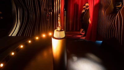 An Oscar statue is displayed. AFP