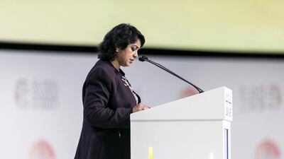Ameenah Gurib-Fakim, President of The Republic of Mauritius, at the Opening Ceremony of the Global Islamic Economy Summit 2016. Reem Mohammed / The National