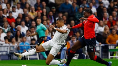 Real Madrid's Kylian Mbappe failed to score against Osasuna. Reuters