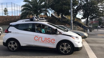 A self-driving car by Cruise, owned by General Motors, outside the company's headquarters in San Francisco. Reuters