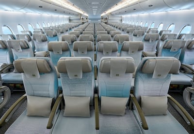 Economy class in the newly retrofitted A380 aircraft. Photo: Emirates