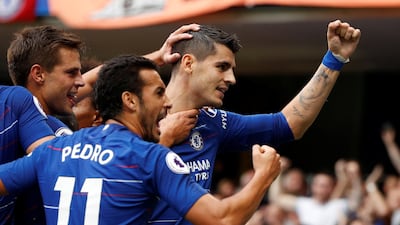 Alvaro Morata, right, was on target in Chelsea's 3-2 Premier League win over Arsenal. Reuters