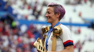 Rapinoe was centre of attention post-match. AP Photo