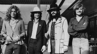 Led Zeppelin members Robert Plant and Jimmy Page made their 1998 album 'Walking into Clarksdale' at Abbey Road. Guitarist Page (second from left) also worked as a session musician on the James Bond theme 'Goldfinger' at the studios. Getty Images
