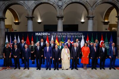 Arab and European ministers met in Madrid on Sunday. EPA