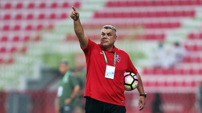 Al Ahli manager Cosmin Olaroiu shown during their Arabian Gulf League football match against Emirates in Dubai on Saturday. Christopher Pike / The National