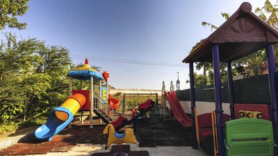 The children's play area at Happiness Farm