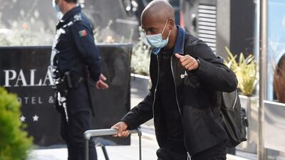 Manchester City's midfielder Fernandinho arrives at the team's hotel in Porto. AFP