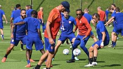 Netherlands'players during training. AFP