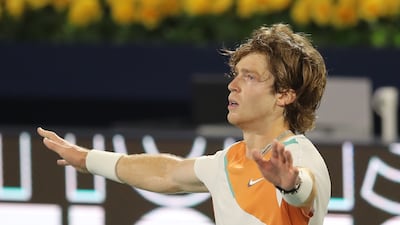Andrey Rublev of Russia celebrates. EPA