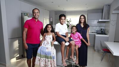Sharaz Hussain and his family have renovated the kitchen, staircase, living space and garden at their Dubai villa. Sarah Dea / The National