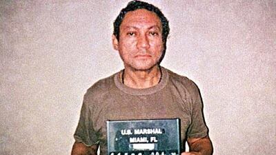 The arrest photo of Manuel Antonio Noriega, Panama's former army general, in 1990.