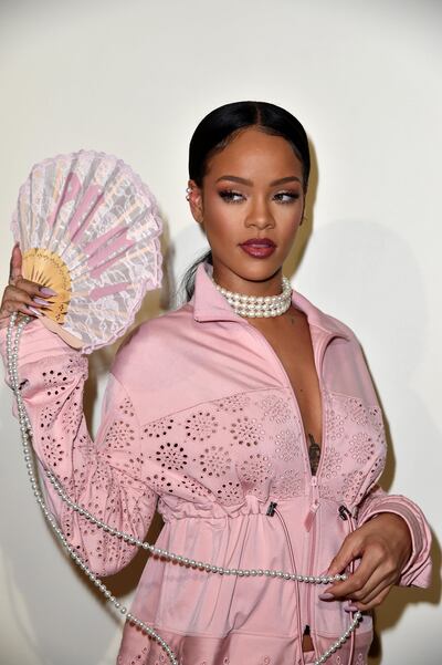 Rihanna's collaboration with Puma included a pink lace fan. Pascal Le Segretain/Getty Images for Fenty x Puma