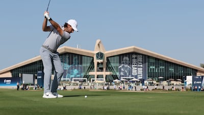 Tommy Fleetwood, captain of Great Britain and Ireland, in action on the second day of the Hero Cup. EPA