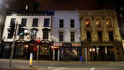 General view of Robinsons Bar and The Crown Bar in Belfast, Northern Ireland, as the spread of the coronavirus continues, on March 20, 2020. Reuters