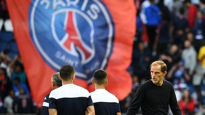 PSG's coach Thomas Tuchel reacts at the end of the French L1 football match. AFP