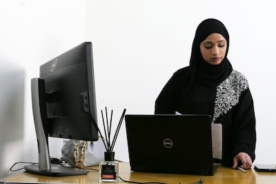 Saadah Alyalyali, an IT superintendent at Acciona in Fujairah, has worked for about a decade. She says women need more part-time job opportunities to work after marriage. Pawan Singh / The National