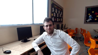 Somar Nemer, Arabic teacher at the Taryam American Private School, has a message for young Syrians. Satish Kumar / The National