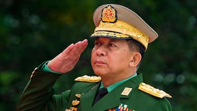 This file photo taken on July 19, 2018 shows Myanmar's General Min Aung Hlaing, commander-in-chief of the armed forces. AFP Photo