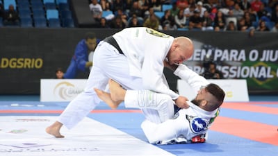Alexandre Ribeiro, above, failed to come out on top against Patrick Gaudio at the Rio Olympic Park on Sunday. UAEJJF