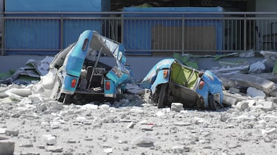 Damaged vehicles following an earthquake in General Santos City, southern Philippines. EPA