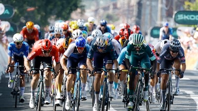 Intermarche-Wanty's Biniam Girmay sprints to victory on Stage 12. Reuters