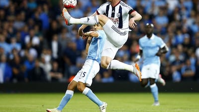Manchester City’s Jesus Navas in action with West Brom’s Chris Brunt. Darren Staples / Reuters / August 11, 2015