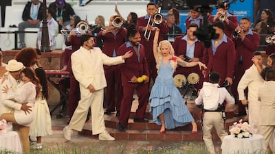 Gaga performed a salsa-inflected version of her hit Die With a Smile. AFP