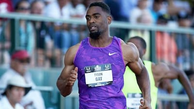 Tyson Gay competes in the men's 100-meter during Day 1 of the 2015 USA Outdoor Track & Field Championships at Hayward Field on June 25, 2015 in Eugene, Oregon. Andy Lyons/Getty Images
