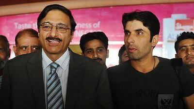 Zaka Ashraf, left, called Bangladesh Cricket Board's reason to postpone tour 'inappropriate'. Arif Ali / AFP