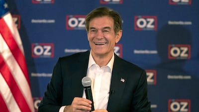 Mehmet Oz, a Republican candidate for the US Senate in Pennsylvania, said President Joe Biden is trying to 'politicise' health. AP