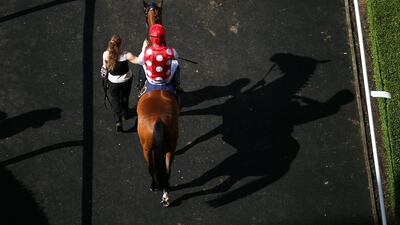 Fergus Sweeney riding Sir Maximilian is led out on to the course for The Wokingham Stakes. Getty Images