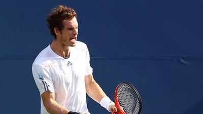 Olympic champion Andy Murray celebrates reaching the US Open final agains Tomas Berdych at Flushing Meadows