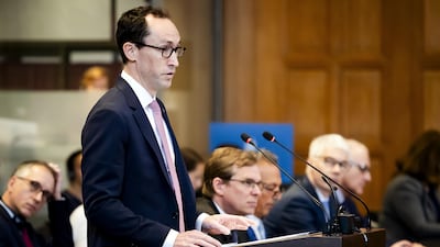 Josh Simmons, senior deputy legal adviser of the US, told the ICJ in The Hague that there were concerns over UNRWA's impartiality. EPA