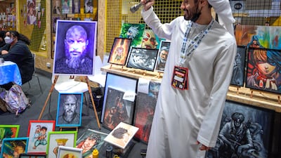 Glow in the dark artist Mohammed Al Ketbi.