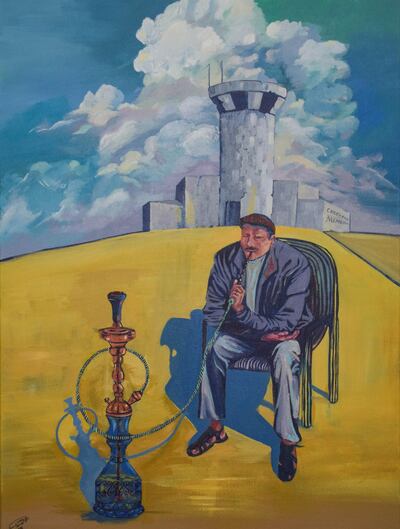 'A Normal Day' (2018) by Ahmed Hmeedat, is one piece of artwork on display at The Museum of the Palestinian People