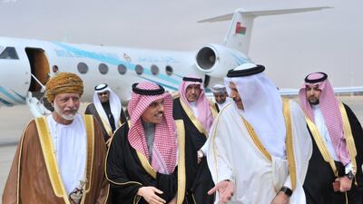 Foreign ministers of the GCC arrive, ahead of an annual leaders summit in Riyadh. Saudi Press Agency / Handout via Reuters