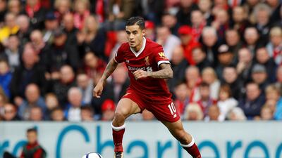 Philippe Coutinho made his first start of the season for Liverpool in the Premier League draw against Burnley on Saturday. Phil Noble / Reuters