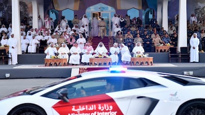 Sheikh Mohammed bin Rashid, Sheikh Hamdan bin Mohammed and Sheikh Saif bin Zayed attend the closing the 'Arab Gulf Security 2' exercise on February 20. Wam